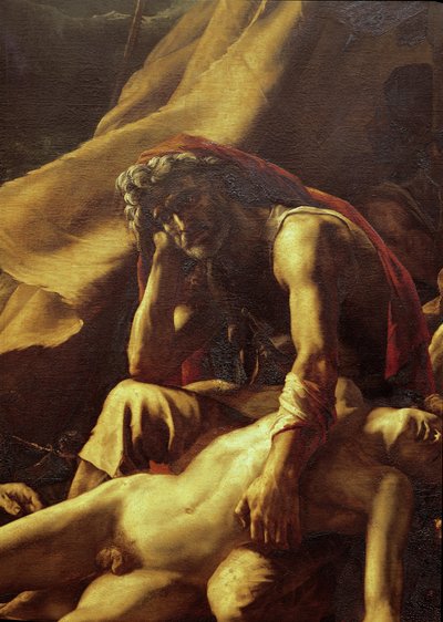 Het Vlot van de Medusa, detail van een oude man, 1819 door Theodore Gericault